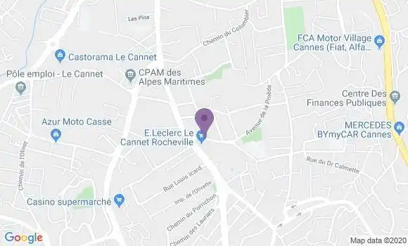 Localisation Société Générale Agence de Le Cannet Rocheville