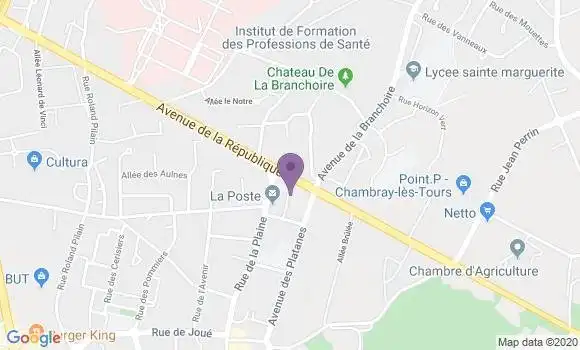 Localisation Société Générale Agence de Chambray lès Tours