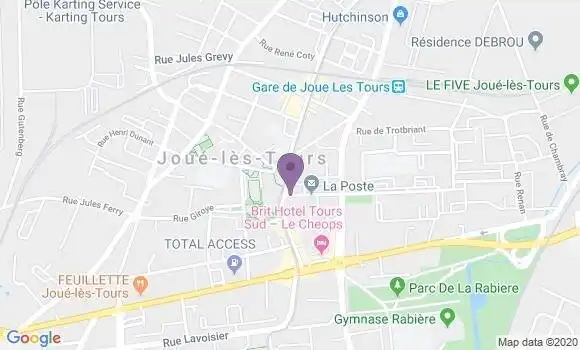 Localisation Société Générale Agence de Joué lès Tours