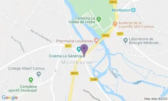 Localisation Société Générale Agence de Montbazon