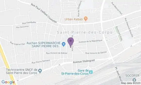 Localisation Société Générale Agence de Saint Pierre des Corps
