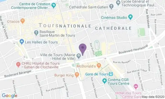 Localisation Société Générale Agence de Tours