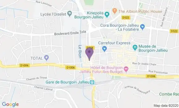 Localisation Société Générale Agence de Bourgoin Jallieu