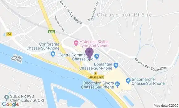 Localisation Société Générale Agence de Chasse sur Rhône
