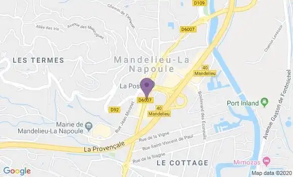 Localisation Société Générale Agence de Mandelieu La Napoule