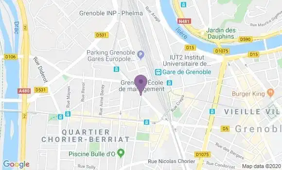 Localisation Société Générale Agence de Grenoble Europole