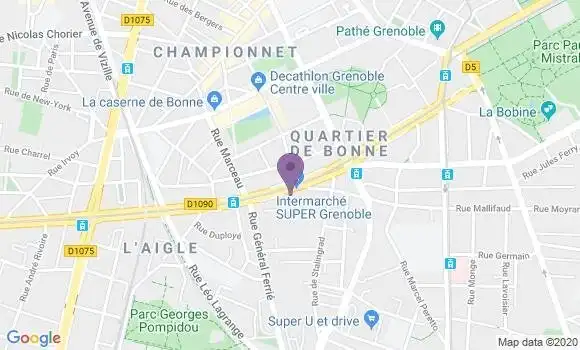 Localisation Société Générale Agence de Grenoble Foch