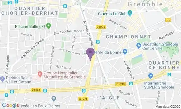 Localisation Société Générale Agence de Grenoble Jean Jaurès