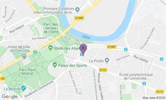 Localisation Société Générale Agence de Grenoble Valmy