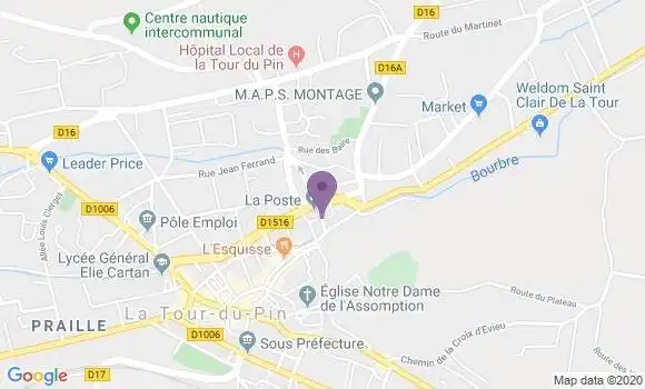 Localisation Société Générale Agence de La Tour du Pin
