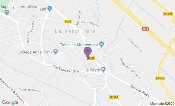 Localisation Société Générale Agence de La Verpillière