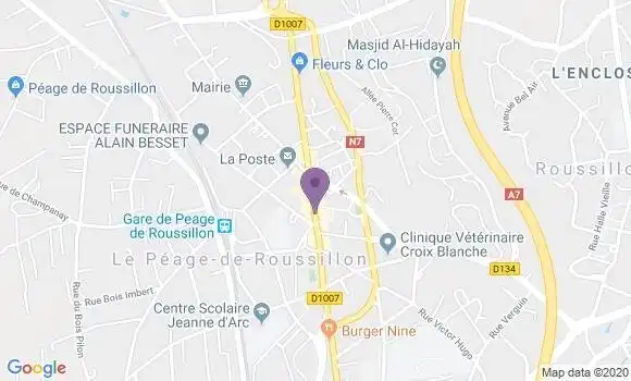 Localisation Société Générale Agence de Péage Roussillon