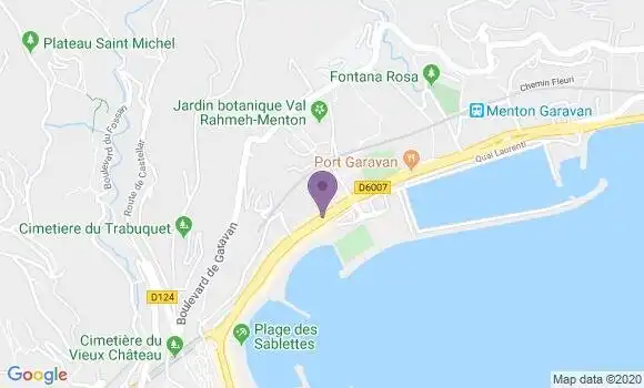 Localisation Société Générale Agence de Menton Garavan