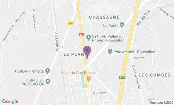 Localisation Société Générale Agence de Roussillon Cités
