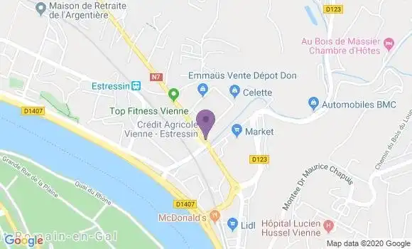 Localisation Société Générale Agence de Vienne Berthelot