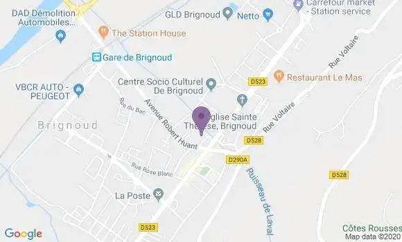 Localisation Société Générale Agence de Villard Bonnot Brignoud