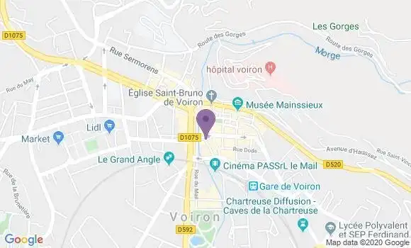 Localisation Société Générale Agence de Voiron