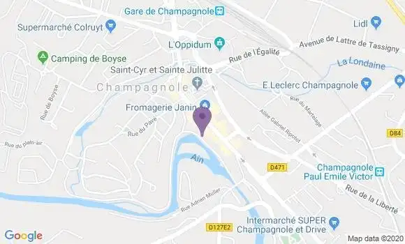 Localisation Société Générale Agence de Champagnole