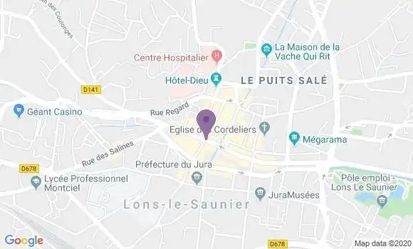 Localisation Société Générale Agence de Lons le Saunier