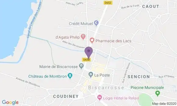 Localisation Société Générale Agence de Biscarrosse
