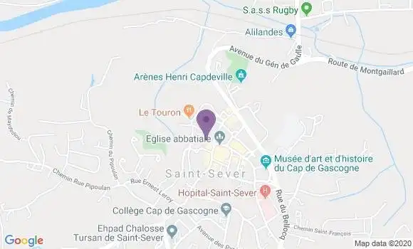 Localisation Société Générale Agence de Saint Sever