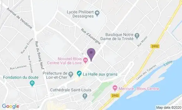 Localisation Société Générale Agence de Blois Maunoury
