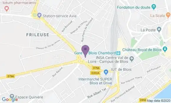 Localisation Société Générale Agence de Blois Médicis