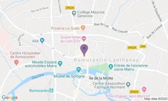 Localisation Société Générale Agence de Romorantin