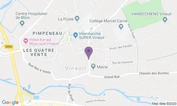 Localisation Société Générale Agence de Vineuil