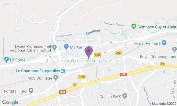 Localisation Société Générale Agence de Chambon Feugerolles