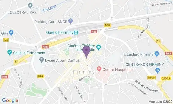 Localisation Société Générale Agence de Firminy