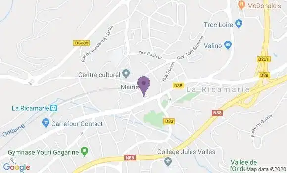 Localisation Société Générale Agence de La Ricamarie