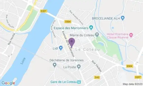 Localisation Société Générale Agence de Le Coteau