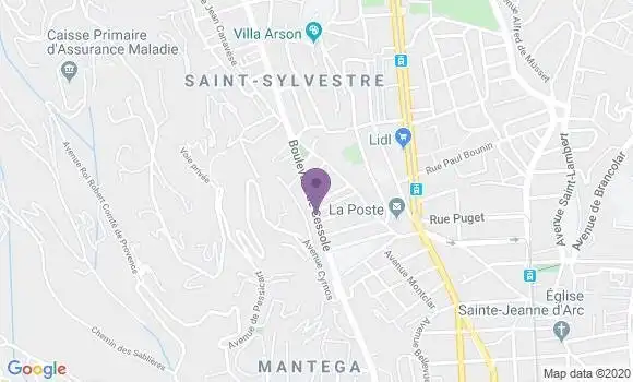 Localisation Société Générale Agence de Nice Cessole