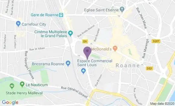Localisation Société Générale Agence de Roanne