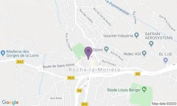 Localisation Société Générale Agence de Roche la Molière