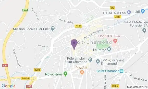 Localisation Société Générale Agence de Saint Chamond
