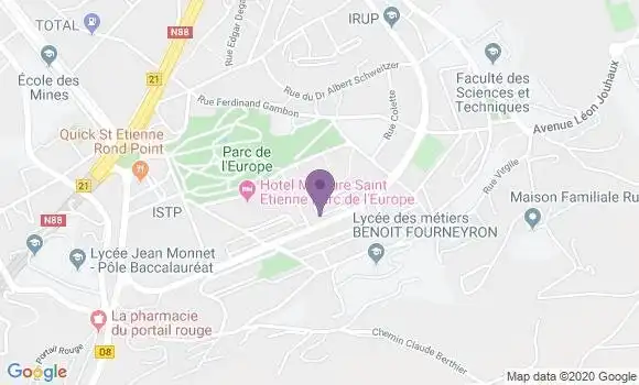 Localisation Société Générale Agence de Saint Etienne la Métare
