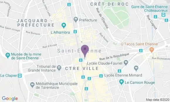 Localisation Société Générale Agence de Saint Etienne Mairie