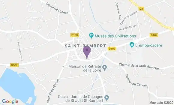 Localisation Société Générale Agence de Saint Just Saint Rambert