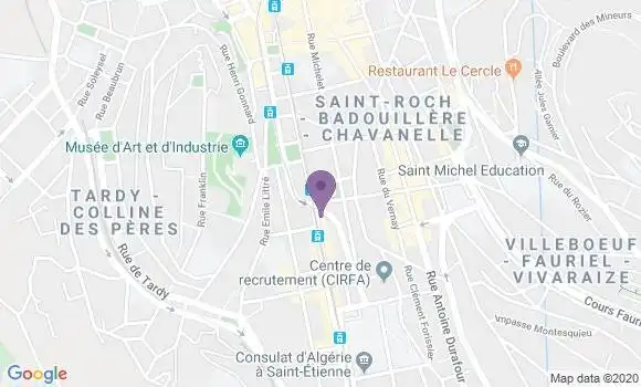 Localisation Société Générale Agence de Saint Etienne Badouillère
