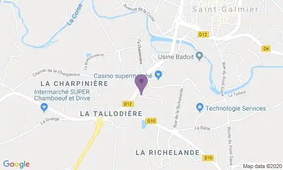 Localisation Société Générale Agence de Saint Galmier