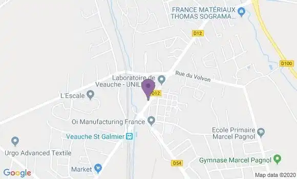 Localisation Société Générale Agence de Veauche