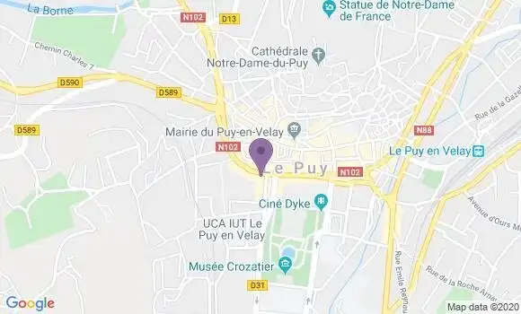 Localisation Société Générale Agence de Le Puy
