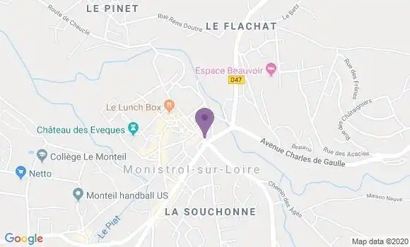 Localisation Société Générale Agence de Monistrol sur Loire