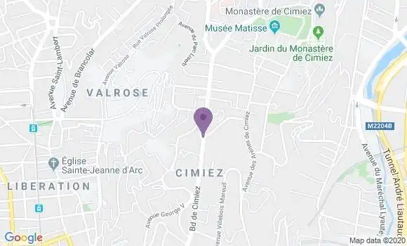 Localisation Société Générale Agence de Nice Cimiez Sud