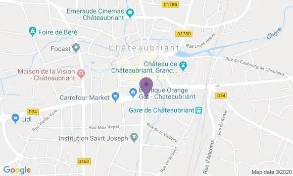 Localisation Société Générale Agence de Châteaubriand