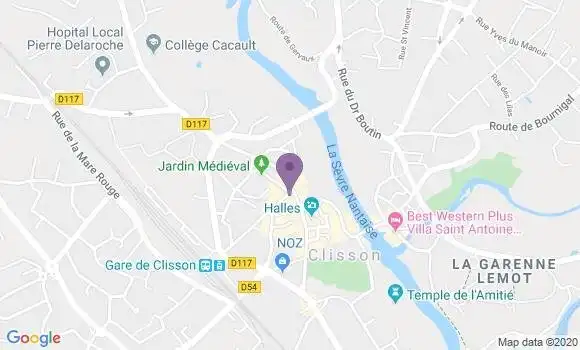 Localisation Société Générale Agence de Clisson