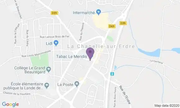 Localisation Société Générale Agence de La Chapelle sur Erdre