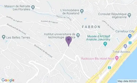 Localisation Société Générale Agence de Nice Fabron